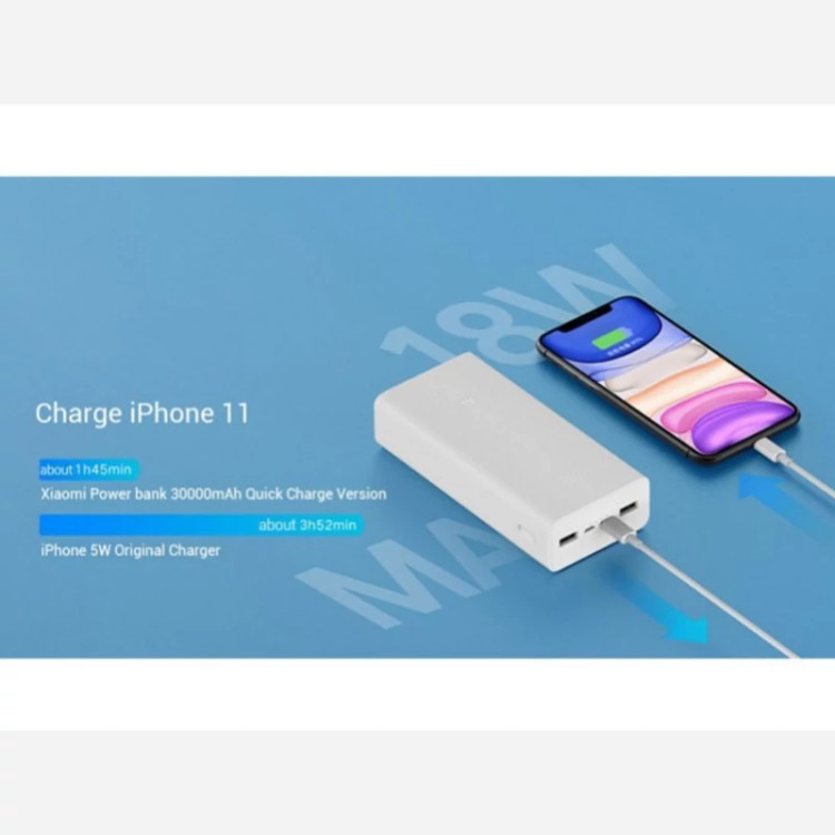 پاوربانک شیائومی مدل PB3018ZM ظرفیت 30000 اصل