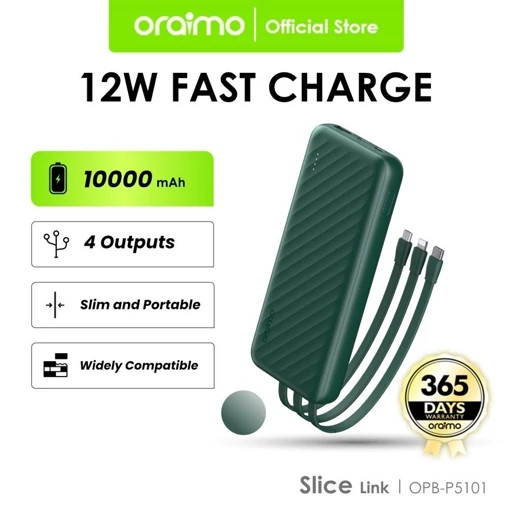 پاوربانک اورایمو مدل P5101 ظرفیت ۱۰ هزار میلی آمپر