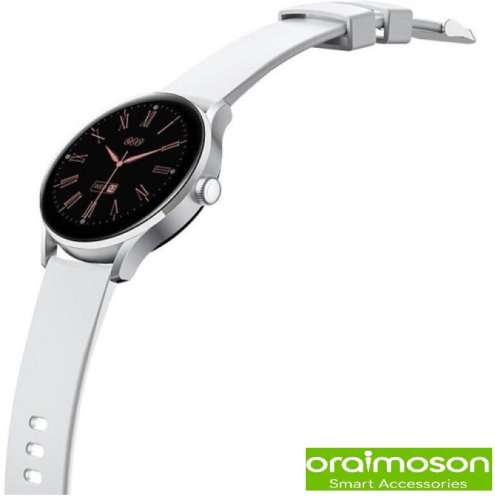 ساعت هوشمند شیائومی مدل QCY Watch Elite با بدنه رویه زینک و بند سیلیکونی