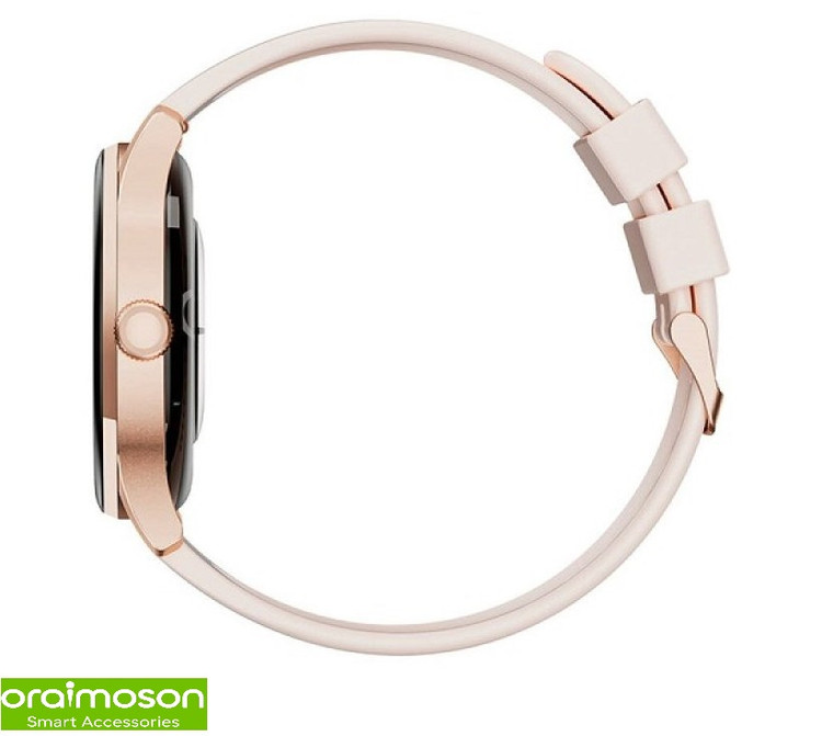 ساعت هوشمند شیائومی مدل QCY Watch Elite با بدنه رویه زینک و بند سیلیکونی