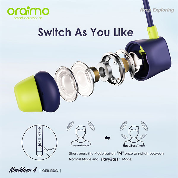 هندزفری گردنی اورایمو مدل ORAIMO NECKLACE 4 OEB-E50D
